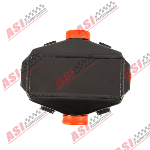 Black Universal Aluminum Liquid/Water to Air Intercooler 2.5" Air Inlet Outlet - Picture 2 of 11