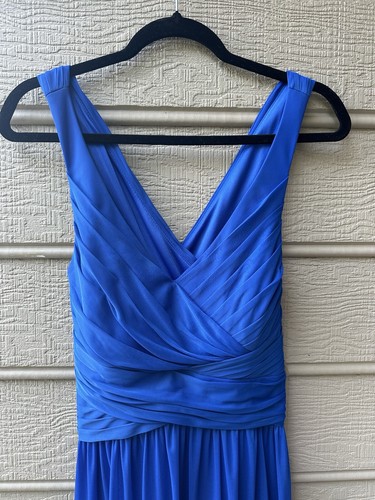 Vestido para mujer DB Studio Celebrate azul largo sin mangas de gasa talla 10 - Imagen 2 de 4