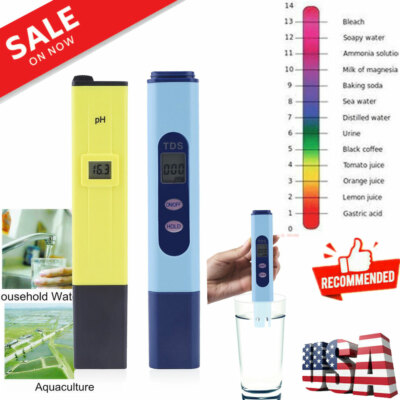 TDS Tester+Digital Ph Meter Aquarium Pool Hydroponic Water Monitor 0-9999 PPM CA TDS Tester+Digital Ph Meter Aquarium Pool Hydroponic Water Monitor 0-9999 PPM CA