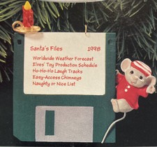 Hallmark Ornament Checking Santa's Files 25th Anniversary New- Christmas