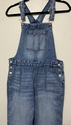 Vintage Jordache Wide Leg Denim Bib Overalls Girls Size XXL 18 Blue Pockets - Picture 2 of 8