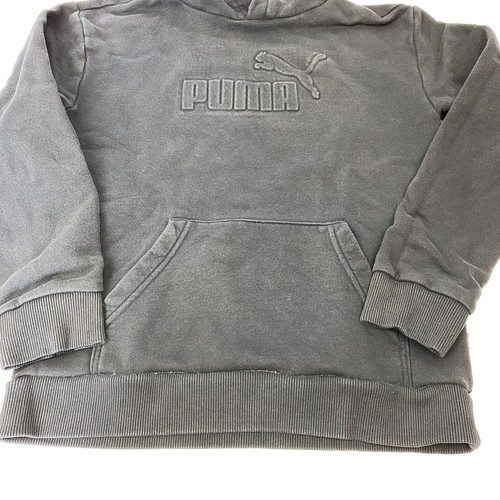 Puma Youth Boys L Large Solid Black Long Sleeve Pocket Hoodie Sweatshirt - Picture 5 of 11