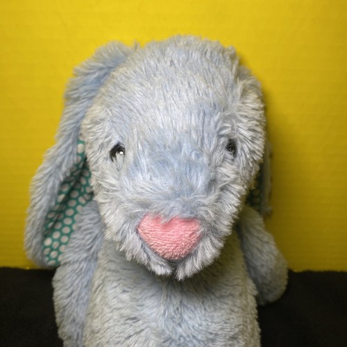 CS International Plush Bunny Blue Lop Eared Rabbit Green White Dots Toy Pet 14" - Picture 6 of 6