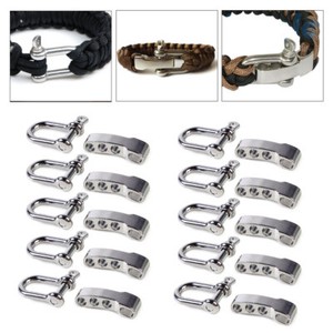 10X Adjustable Stainless Steel U Shaped Shackle Buckle For Paracord Bracelet SR