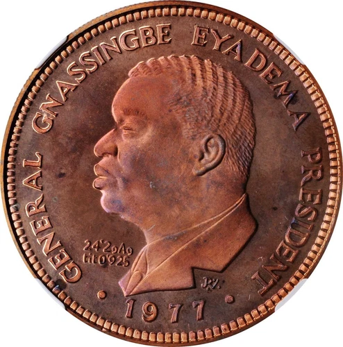 Togo - 1977 5000 Francs Piefort - NGC PF66RB - EXCESSIVELY RARE - ONLY 5 MINTED!