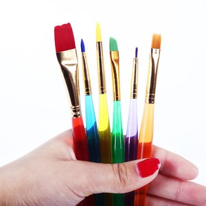 Details about 6pc/set Kids Candy Color Art Brush Watercolor Acrylic Oil Craft Painting Tools