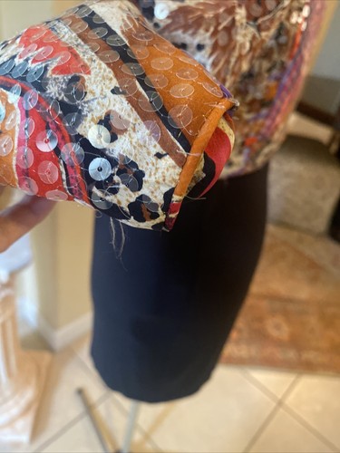 Wunderschöne Vintage 80’s Lillie Rubin Gr. 8 Seide Pailletten Crop Bolero Jacke Shrug - Bild 11 von 19