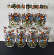 1 - Corelle COUNTRY FESTIVAL 16 oz GLASS Friendship Blue Bird TUMBLER Libbey