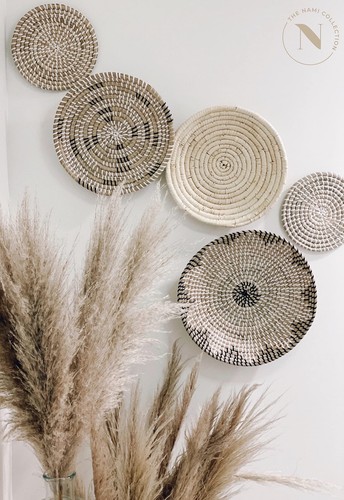 TheNamiCollection Five Seagrass Baskets Set | Hanging, Decorative, Boho Style...