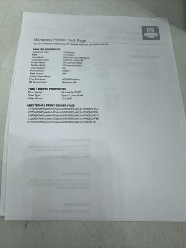 HP LaserJet P1005 Printer Monochrome Home Office Compact Size Tested W/ Toner - Picture 7 of 12