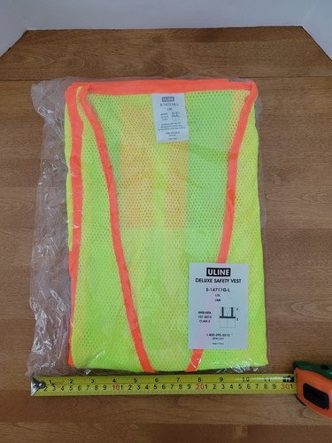 Uline Deluxe Sicherheitsweste S 14711G-L Limettenorange Größe L/XL