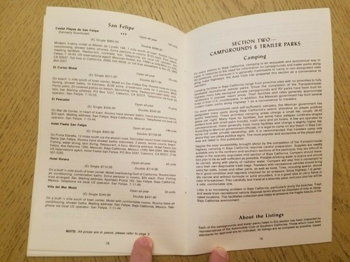 Libro di viaggio vintage 1981 AAA Auto Club Baja California alloggio aree campeggio - Foto 6 di 9