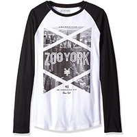 Zoo York Mens Flamed Long Sleeve Raglan, White, Large Sale Zoo York Mens Flamed Long Sleeve Raglan, White, Large Sale