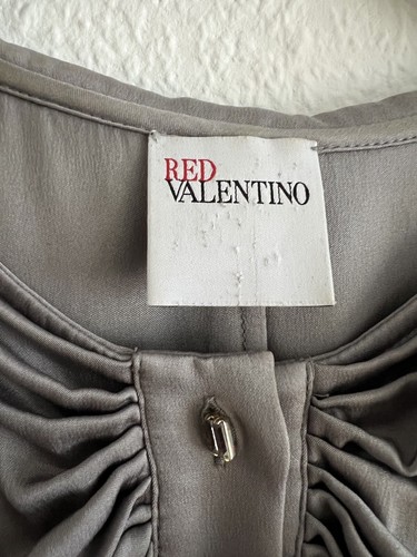 Red Valentino Seifenbluse Bluse Grau S Rüschenbluse - Bild 2 von 3