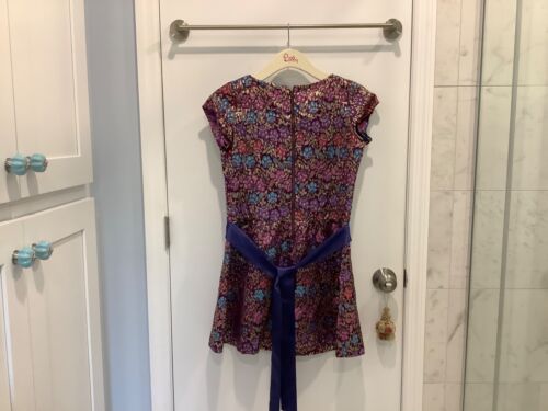 American Girl 2017 Fancy Holiday Brocade Floral Violet & Gold Dress 16 - Picture 2 of 8