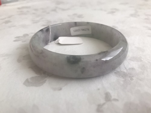BRAND NEW Certified GRADE A Lavender Green Jadeite Jade Bangle Bracelet 57.9 mm - Picture 7 of 12