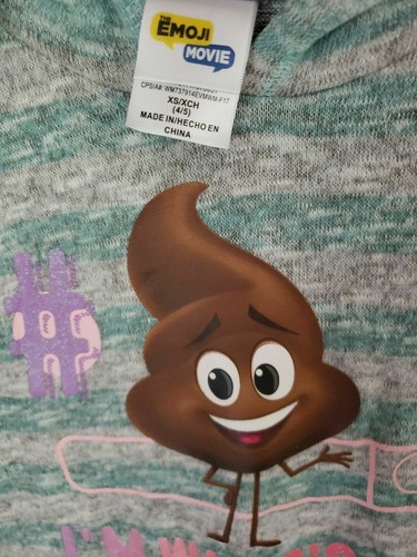 The Emoji Movie ~ Child's Size XS (4-5) ~ Aruba Blue ~ Striped Hoodie