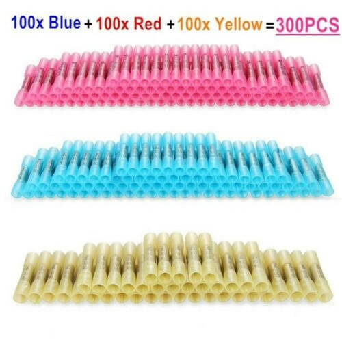 600/400PCS 22-10AWG Heat Shrink Butt Wire Splice Connectors Seal Crimp Terminals - Picture 14 of 30