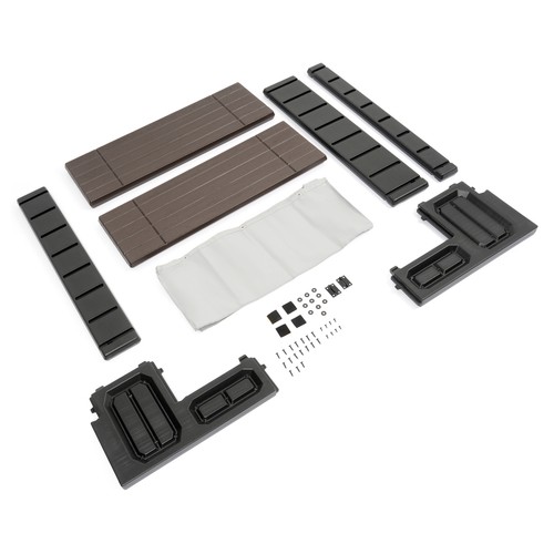 36'' Outdoor Hot Tub Steps with Storage, 2 Stairs Non-Slip Spa Steps Brown+Black - Picture 6 of 18