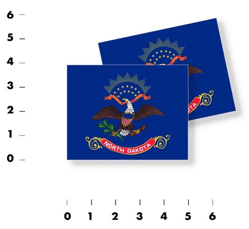 PEGATINAS BANDERA DEL ESTADO DE DAKOTA DEL NORTE - Calcomanía de vinilo - Elige tamaño - Juego de 2 pegatinas - Imagen 2 de 3