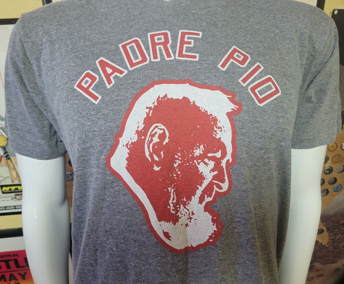 Retro Saint Padre Pio of Pietrelcina Catholic Saint T Shirt Large Nice Stigmata - Picture 2 of 3