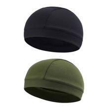 2 Pack Men Quick-Dry Skull Cap Sweat Beanie Hat Cycling Do-Rags Workout Cap