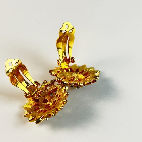 Pendientes vintage de 1950 Jomaz Mazer Brothers remolino oro cachemira clip en T - Imagen 6 de 6