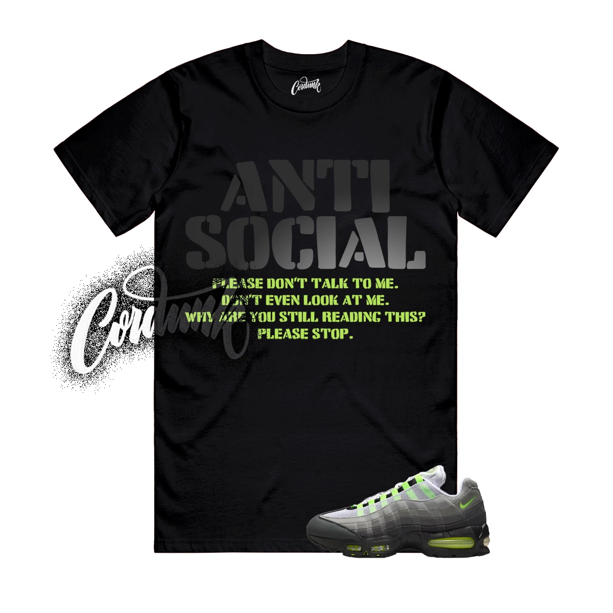 Air Max 95 Big Bubble Neon Black Yellow Cool Grey 2025 T Shirt Match AS