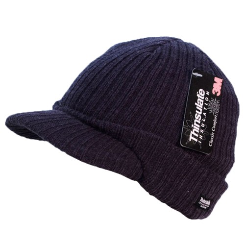 Men's Thinsulate Lined Winter Beanie Hat - Ribbed Chunky Knit, Ultra Warm 9 thumbnail image