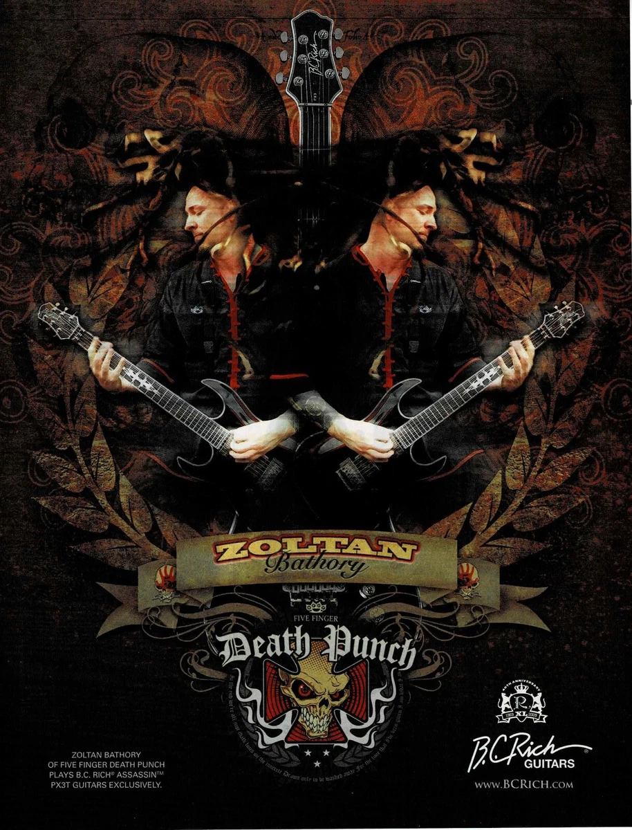 ZOLTAN BATHORY of FIVE FINGER DEATH PUNCH B.C. RICH GUITARS 2009 Print Ad