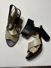 Charles by Charles David Black beige heel Sandal Women  s 7