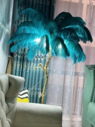 LED Ostrich Feather Floor Lamps Standing Light Copper Modern floor Light decor - Picture 8 of 20