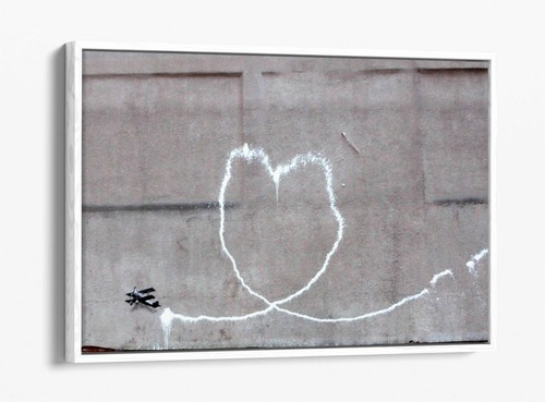 BANKSY PLANE HEART - FLOTADOR PROFUNDO/EFECTO FLOTADOR ENMARCADO LONA IMPRESIÓN ARTÍSTICA DE PARED - Imagen 3 de 12