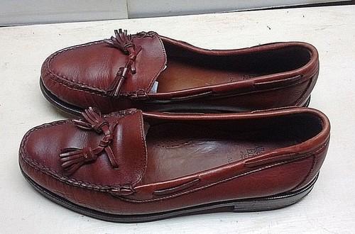 Allen Edmonds Naples Men's Brown Leather Loafers Moc Toe Tassel Dress Shoes 10 M - Picture 2 of 6