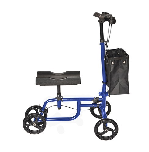 Foldable Knee Walker Scooters Alternative Crutches Wheelchair with Basket Blue - Picture 10 of 11