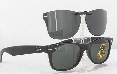 Custom Fit Polarized CLIP-ON Sunglasses For Ray-Ban 2132 55x18 New Wayfarer - Picture 1 of 10