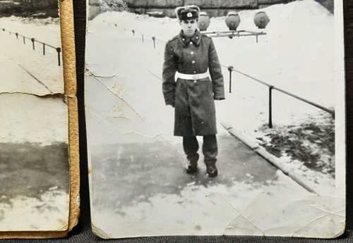 Old 4 photos of a Soviet soldier near a tank in winter USSR  - Picture 12 of 18