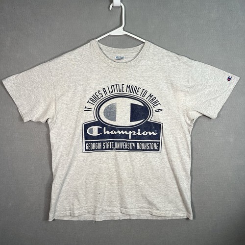 Vintage 90s Champion Georgia State University Bookstore T Shirt Adult XL Gray