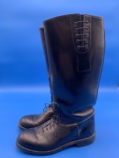 Vintage Men  s Black Leather Tall Police Motorcycle Biker Boots Size 8.5