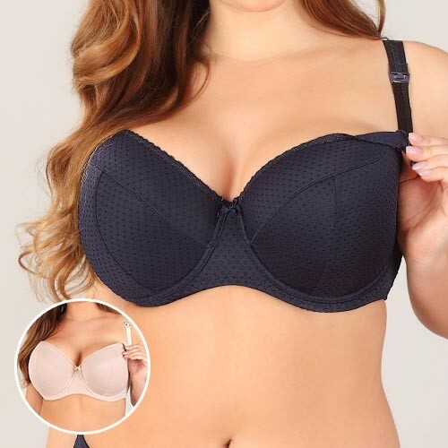 Lupoline Underwired Bra Half Padded Polka Dot Nursing Lingerie BIG Sizes 1381 - Picture 1 of 6