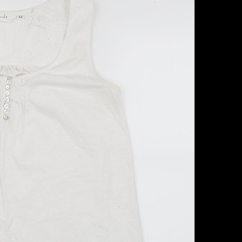Lazy Jacks Womens White 100% Cotton Basic Tank Size 12 Crew Neck - Picture 7 of 12