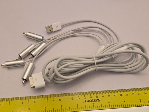 APPLE IPOD AV CABLE ADAPTER GENUINE OFFICIAL COMPONENT USB TV LEAD 30 PIN DOCK - Picture 1 of 3