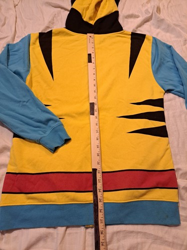 Marvel Comics Mens Wolverine Costume Cosplay Hoodie With Open Eyes In Hood Large - Picture 5 of 9