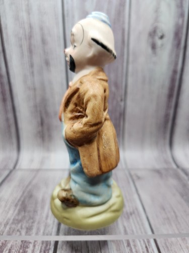 Vintage 5" Ceramic Hobo Circus Clown w/ Umbrella Hand Painted Figurine - Picture 6 of 8