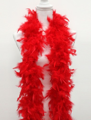 Red Chandelle 65 Gram Feather Boas 2 Yards for Halloween, Costume, Party, Shawl - Picture 2 of 4