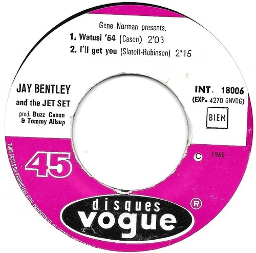EP 45 RPM (7") Jay Bentley And The Jet Set " Watusi '64 " - Picture 3 of 4