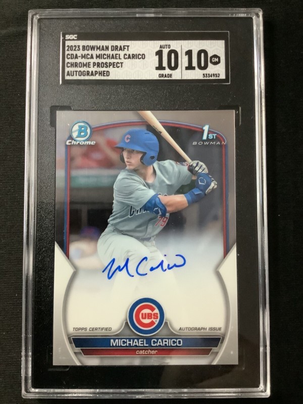 2023 Bowman Draft Baseball Michael Carico Chrome Prospect Auto SGC Dual 10/10
