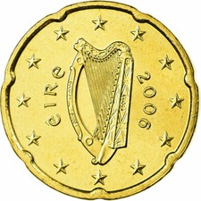 [#699605] IRELAND REPUBLIC, 20 Euro Cent, 2006, MS(65-70), Brass, KM:36