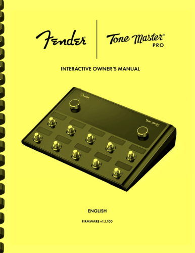 Fender Tone Master Pro OWNER'S MANUAL