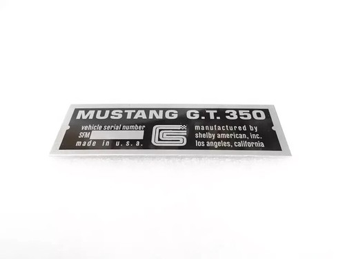 DATA PLATE FOR VINTAGE MUSTANG GT 350 CARROLL SHELBY |Fit For - Picture 4 of 7